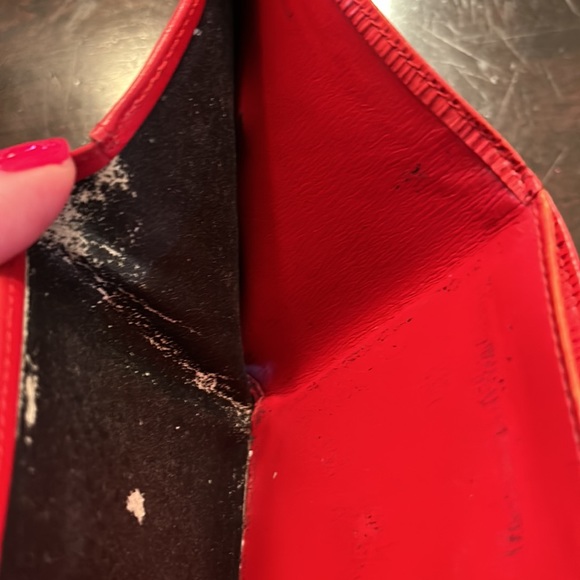 Authentic Louis Vuitton Red Epi compact wallet - Picture 7 of 12
